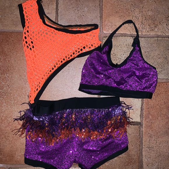 3 piece custom dance costume. Super sassy - Picture 2 of 4